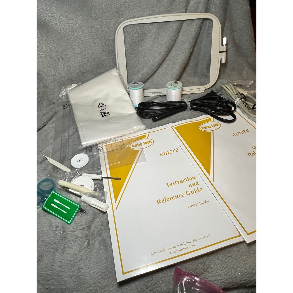 Baby Lock Emore BLMR Embroidery Machine Accessory Kit New Unused Hoop Manuals